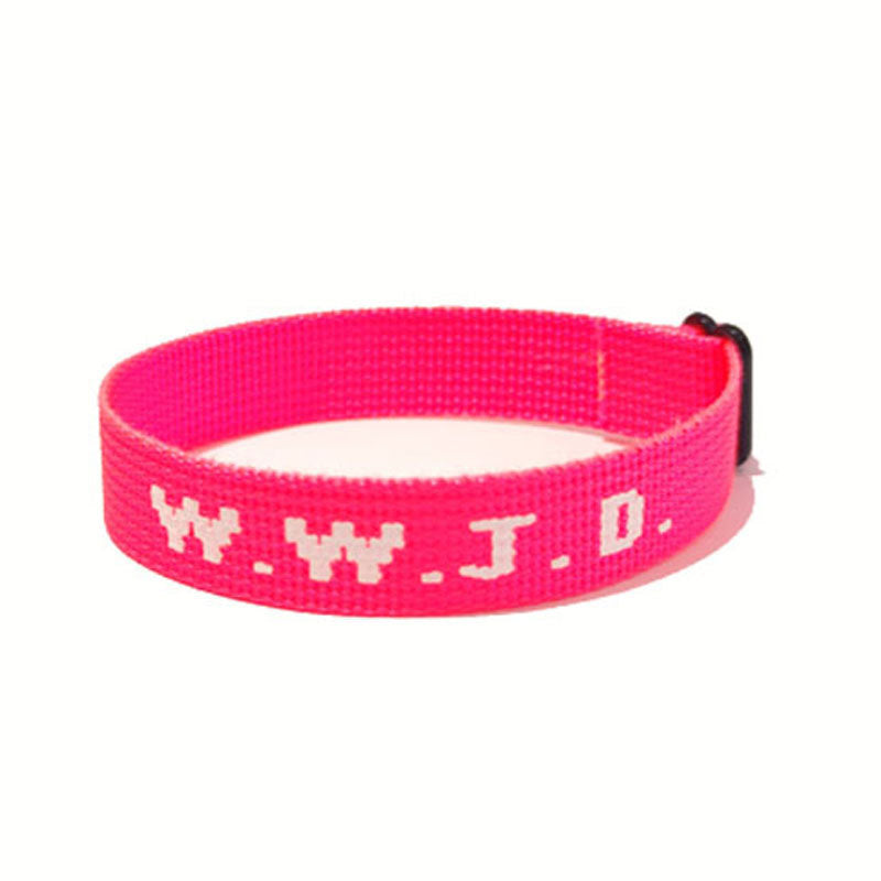 JMT-890250 Unisex Adjustable Jacquard Printed Nylon Wrist Strap Bracelet in Various Colors