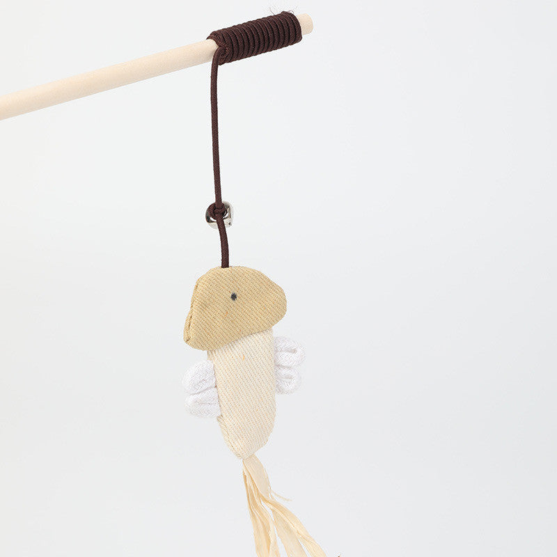 JMT-890570 Hemp Rope Cat Toy with Wooden Pole - 40cm Length