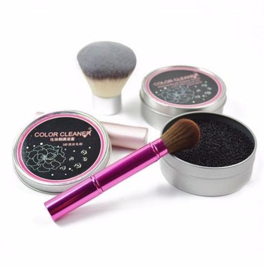 JMT-890570 Makeup Brush Color Cleaning Box - Portable Makeup Sponge Cleaner with Quick Drying Pad