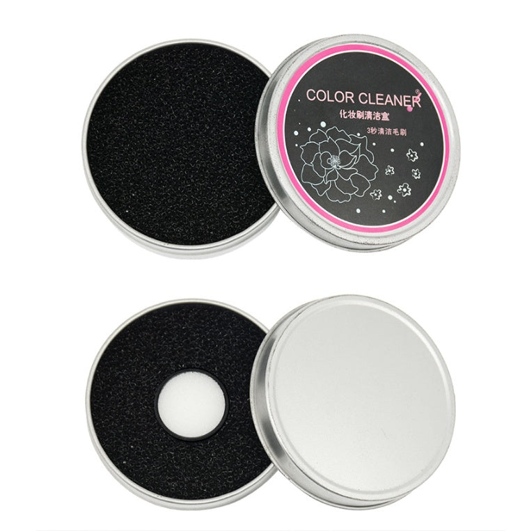 JMT-890570 Makeup Brush Color Cleaning Box - Portable Makeup Sponge Cleaner with Quick Drying Pad