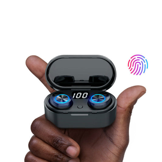 JMT-890570 Wireless Bluetooth Headset with LED Display and Touch Control, Automatic Pairing, Up to 5 Hours Playtime, Charging Case Included