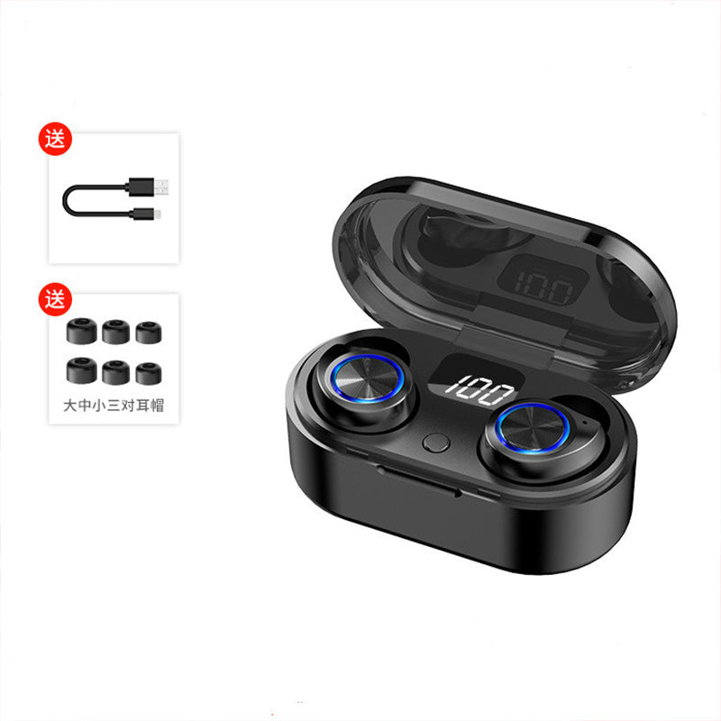 JMT-890570 Wireless Bluetooth Headset with LED Display and Touch Control, Automatic Pairing, Up to 5 Hours Playtime, Charging Case Included