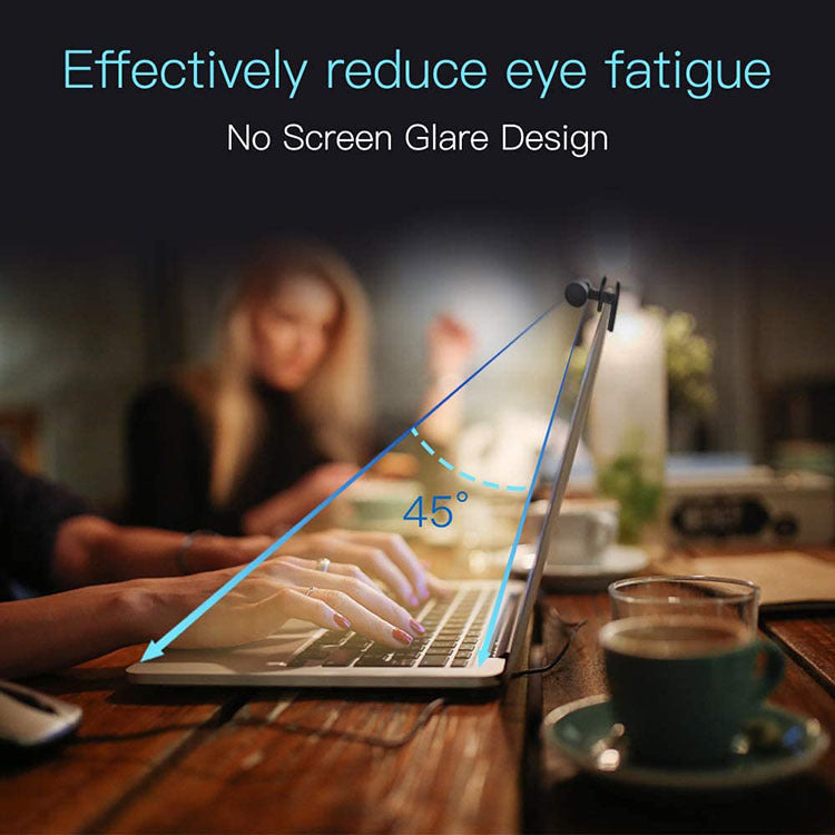 JMT-890762 LED Laptop Screen Hanging Lamp with Eye Protection - USB Powered, Modern Black Design
