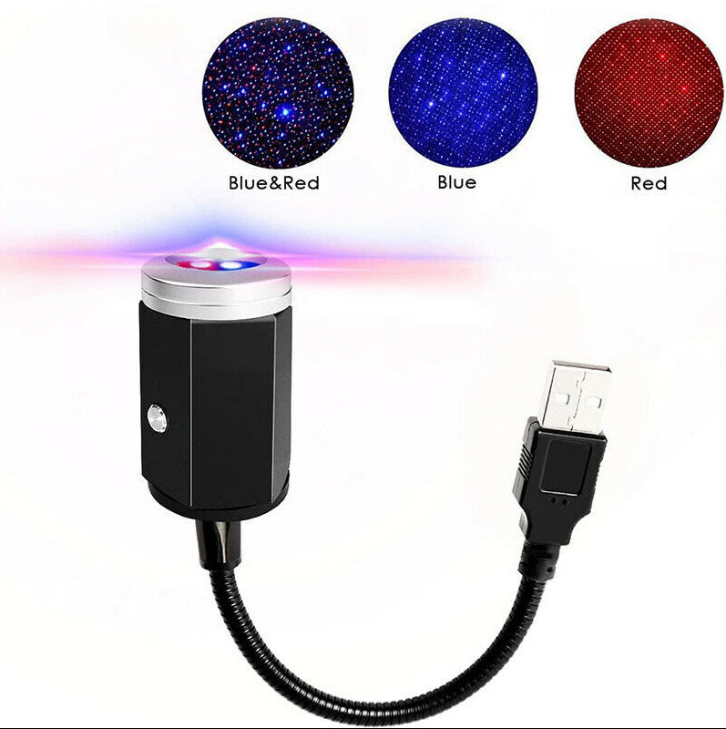 JMT-890762 USB LED Star Light for Car Roof, Purple, Compatible with GM Models