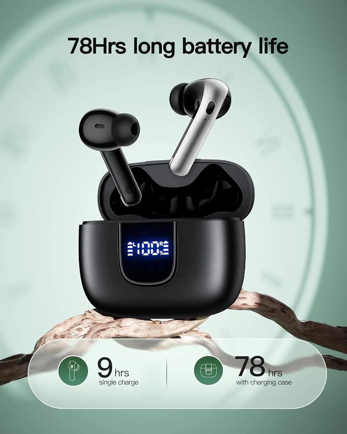 JMT-890762 Wireless Sport Earbuds with LED Battery Display - TWS Bluetooth Headphones