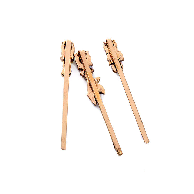 JMT-890954 Personalized Floral Alloy Hairpin - 7cm Decorative Accessory