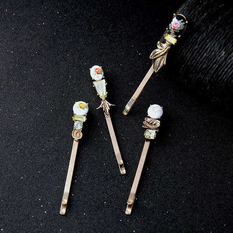 JMT-890954 Personalized Floral Alloy Hairpin - 7cm Decorative Accessory