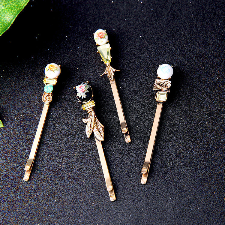 JMT-890954 Personalized Floral Alloy Hairpin - 7cm Decorative Accessory