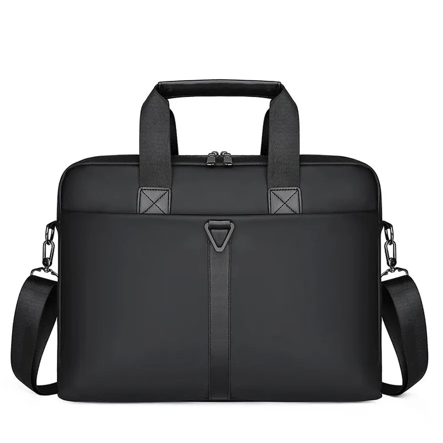 JMT-891082 Elegant Slim Rolling Laptop Bag for 14-15.6 Inch Devices, Faux Vegan PU Leather, Designed for Men