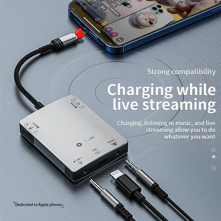 JMT-891082 Type-C Live Broadcast Adapter for Apple and Huawei Mobile Phones - Voice and Call Sound Card Converter