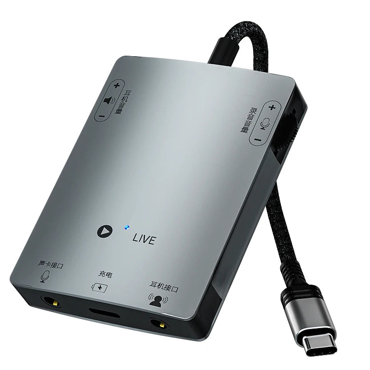 JMT-891082 Type-C Live Broadcast Adapter for Apple and Huawei Mobile Phones - Voice and Call Sound Card Converter