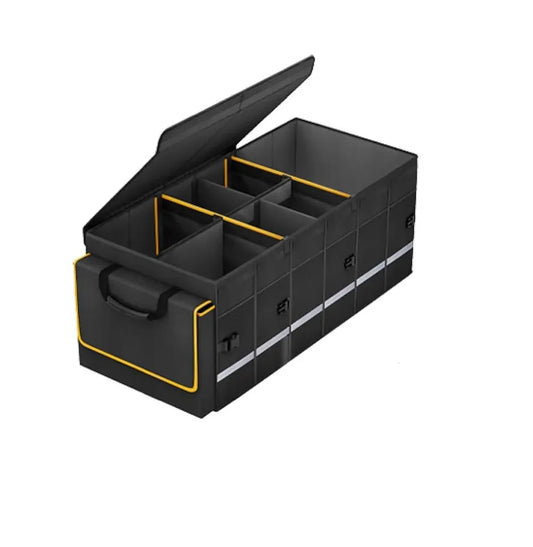 JMT-891210 Collapsible Large Trunk Organiser with 6 Removable Dividers and Cover for SUVs