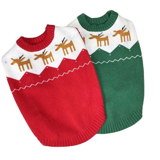 JMT-891210 Cozy Knitted Christmas Sweater for Dogs - Wool Blend, Seasonal Colors Available