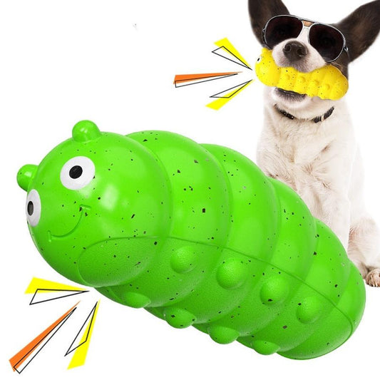 JMT-891722 Sound-Activated Chew Toy for Dogs - Durable Plastic Teething Ball in Yellow and Insect Green