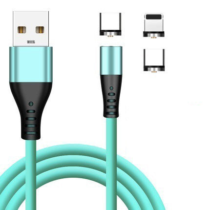 JMT-891914 3-in-1 Liquid Silicone Magnetic Charging Cable, USB 5V/2A, 1m & 2m Length, Micro, Apple, Type-C