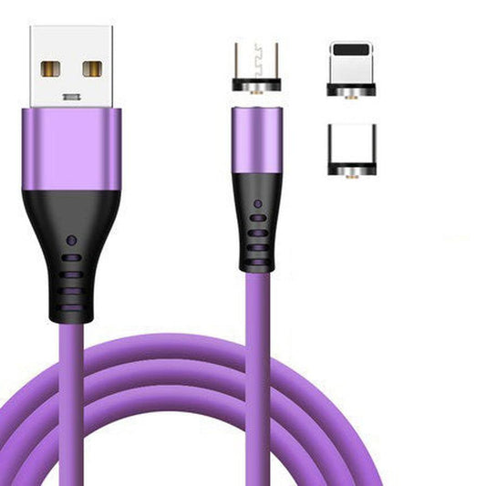 JMT-891914 3-in-1 Liquid Silicone Magnetic Charging Cable, USB 5V/2A, 1m & 2m Length, Micro, Apple, Type-C