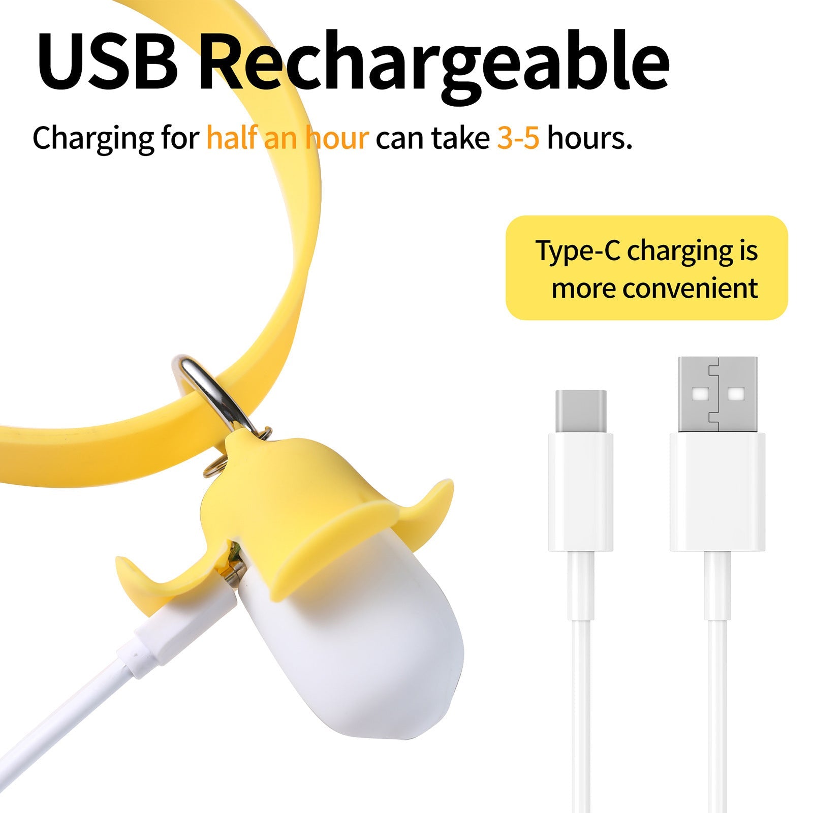 JMT-892234 Rechargeable Banana-Shaped Luminous Dog Collar Light with Sound for Nighttime Safety