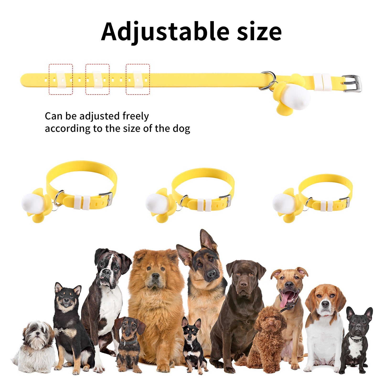 JMT-892234 Rechargeable Banana-Shaped Luminous Dog Collar Light with Sound for Nighttime Safety