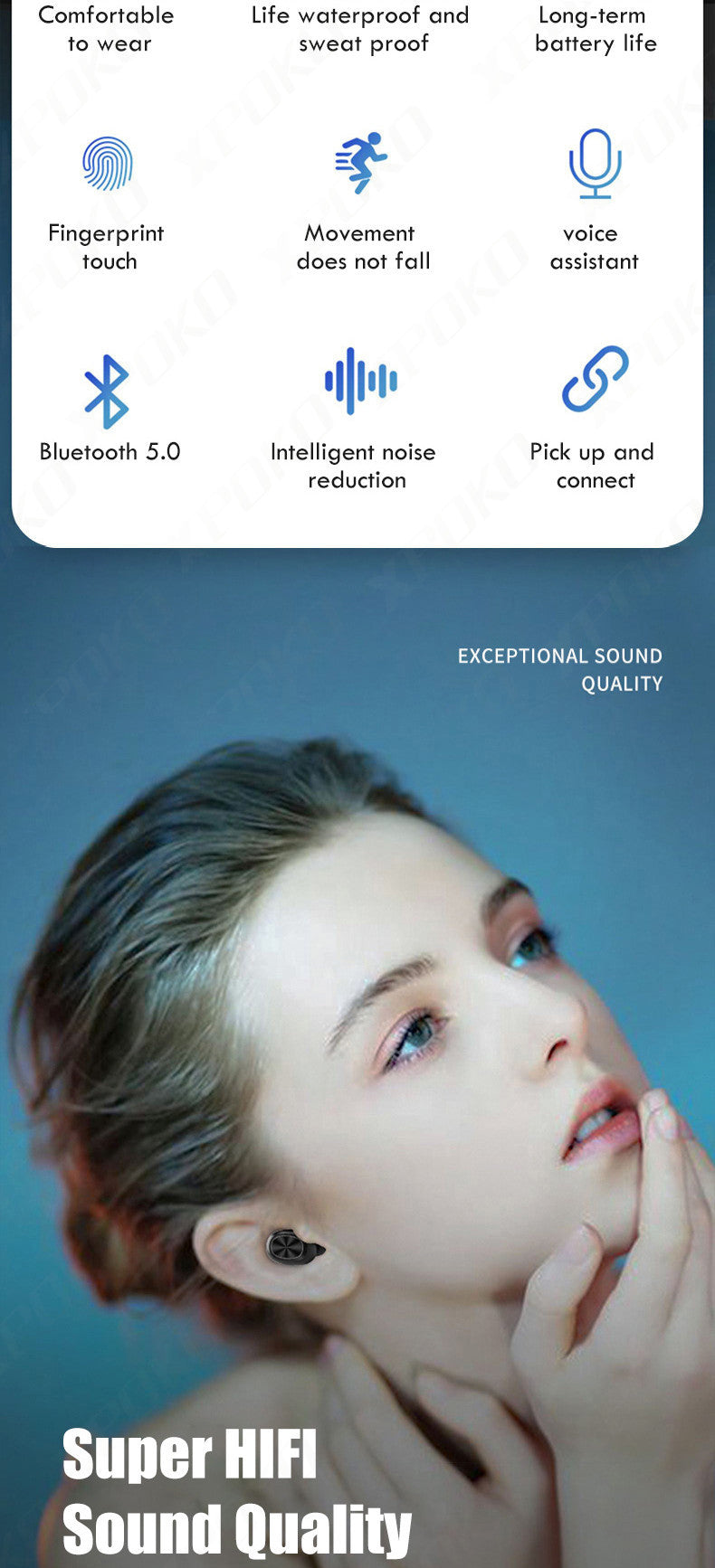 JMT-892554 Wireless Bluetooth Headset with Digital Display and Multi-Function Connectivity