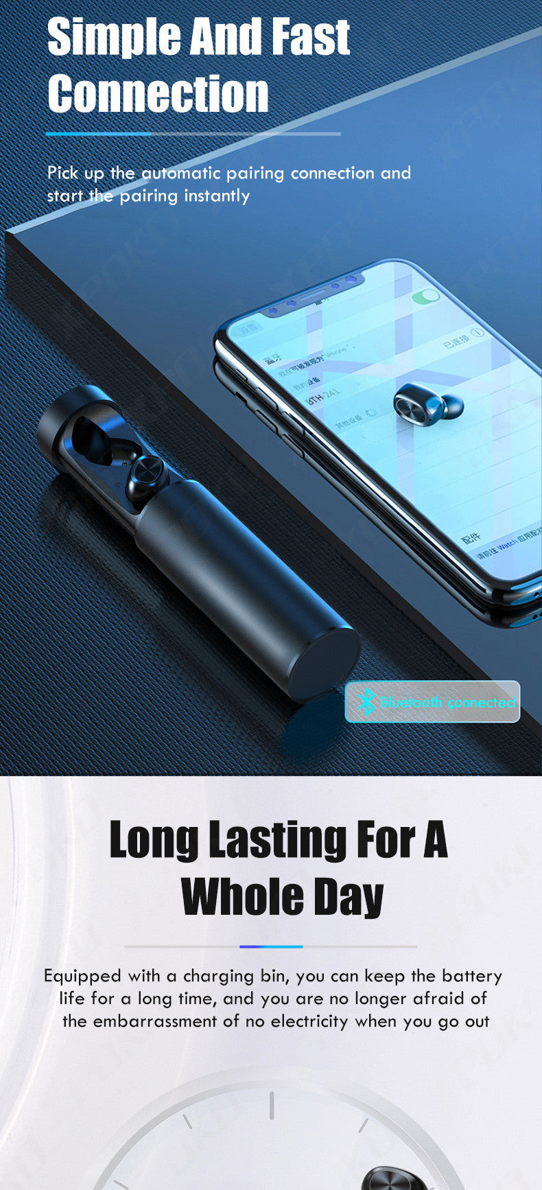 JMT-892554 Wireless Bluetooth Headset with Digital Display and Multi-Function Connectivity