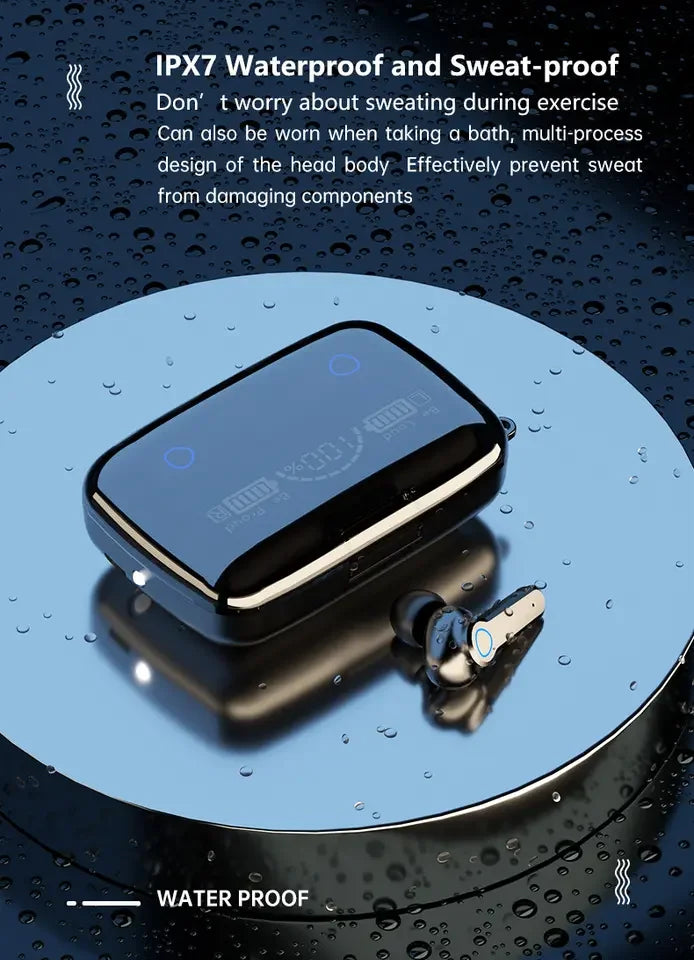 JMT-893066 True Stereo Wireless Earbuds with High-Definition Sound and Large LED Display