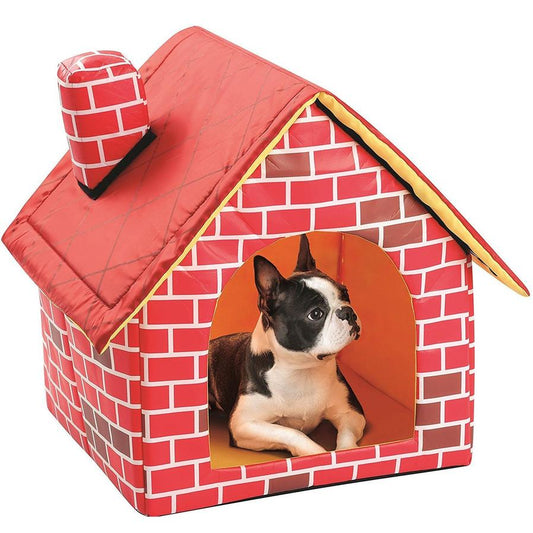 JMT-893194 Cozy Cat Litter Cabin with Removable Cushion – Brick Color, 39x40.5x44CM