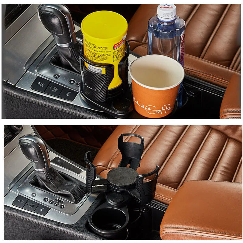 JMT-893514 Dual Compartments Car Beverage Holder for Tea and Water Mugs