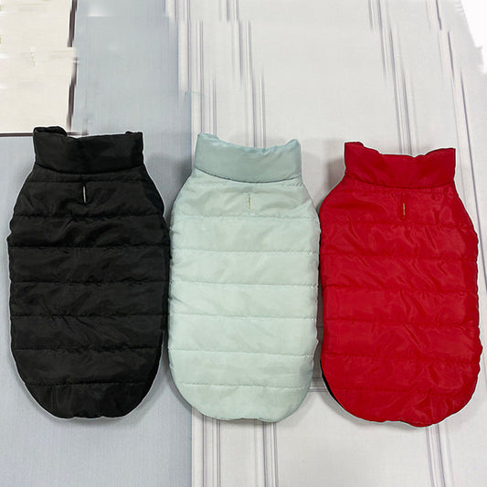 JMT-893514 Waterproof Windproof Fleece-Lined Dog Vest in Red, Black, Light Blue, and Plaid - Sizes S to XXL