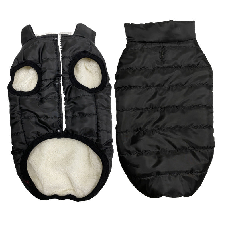JMT-893514 Waterproof Windproof Fleece-Lined Dog Vest in Red, Black, Light Blue, and Plaid - Sizes S to XXL