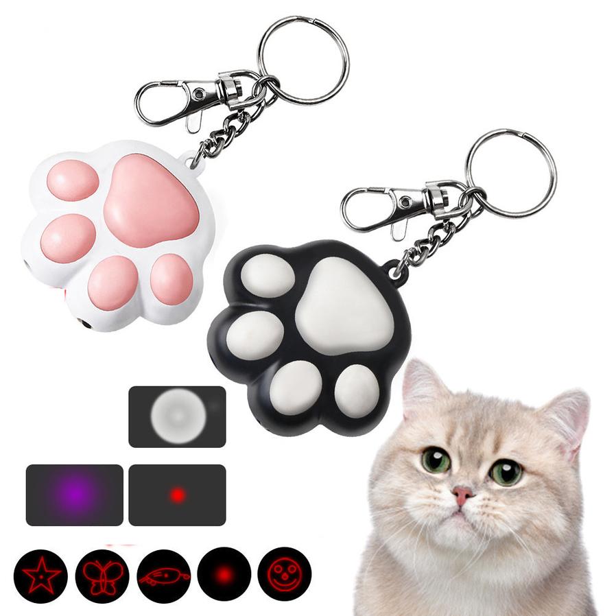 JMT-893706 Rechargeable Infrared Teaser Toy with Key Chain and Various Patterns for Cat Entertainment