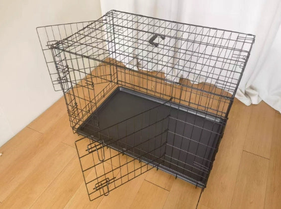 JMT-893898 Compact Folding Metal Dog Cage - Multiple Sizes Available for Durability and Comfort