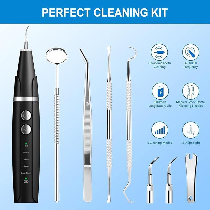 JMT-893962 Ultrasonic Dental Plaque and Tartar Remover for Dogs - Complete Tooth Cleaning Set