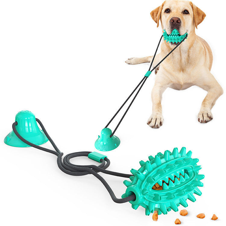 JMT-894026 Suction Cup Dog Toy for Tug of War with Molar Stick and Leaking Ball Feature