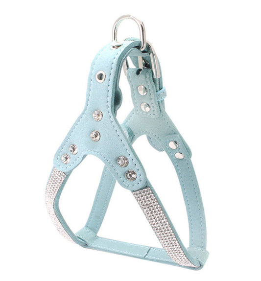 JMT-894218 Microfiber Soft Suede Leather Pet Chest Harness in Multiple Colors and Sizes