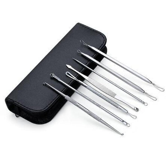 JMT-894282 7-Piece Stainless Steel Acne Removal Needle Set for Blackhead Extractions