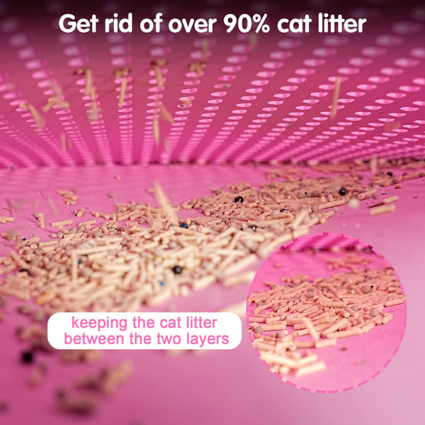 JMT-894346 Double Layer Rice-Shaped Cat Litter Mat - Waterproof EVA Material for Easy Cleaning and Litter Trapping
