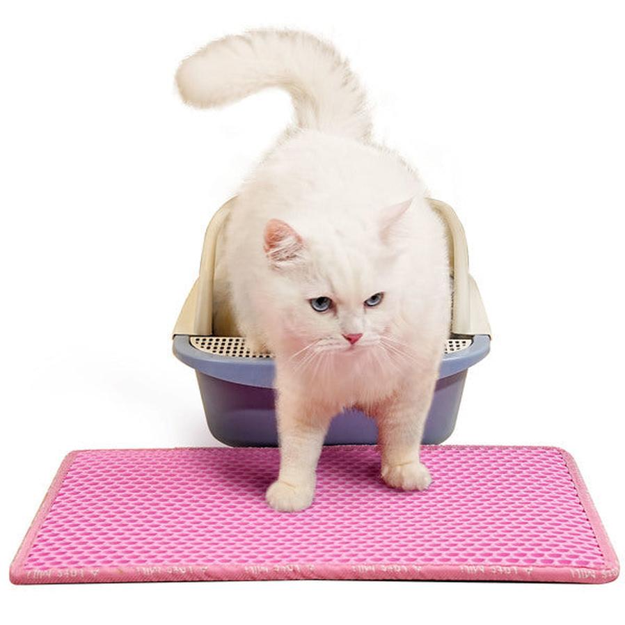 JMT-894346 Double Layer Rice-Shaped Cat Litter Mat - Waterproof EVA Material for Easy Cleaning and Litter Trapping