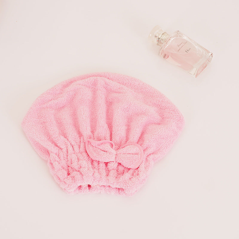 JMT-894410 Dry Hair Absorbent Shower Towel Hat - Coral Fleece in Pink, Red, Blue, Brown, and Purple