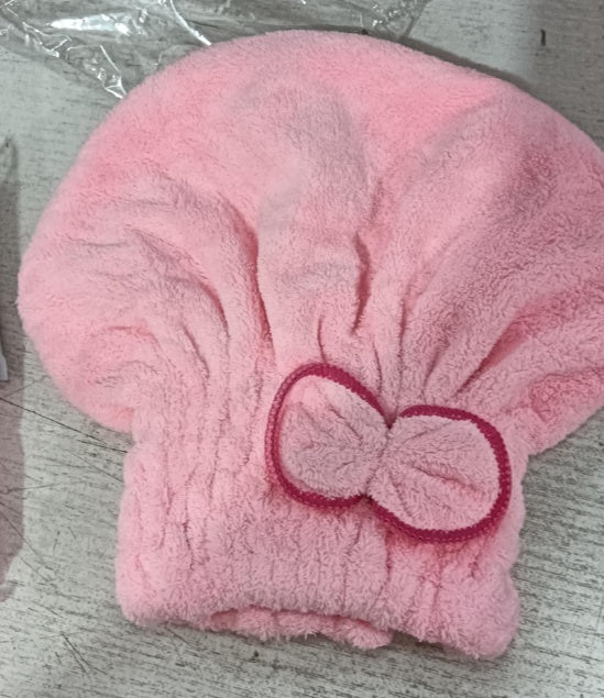 JMT-894410 Dry Hair Absorbent Shower Towel Hat - Coral Fleece in Pink, Red, Blue, Brown, and Purple