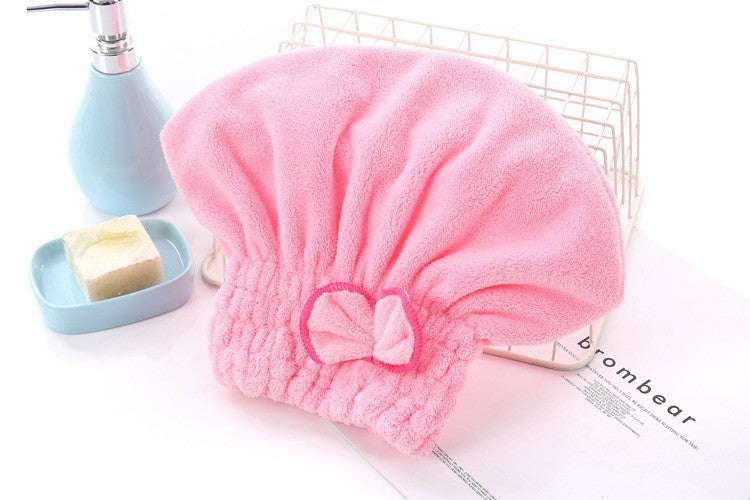 JMT-894410 Dry Hair Absorbent Shower Towel Hat - Coral Fleece in Pink, Red, Blue, Brown, and Purple