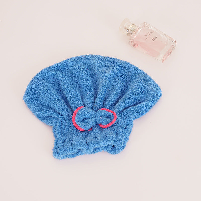 JMT-894410 Dry Hair Absorbent Shower Towel Hat - Coral Fleece in Pink, Red, Blue, Brown, and Purple
