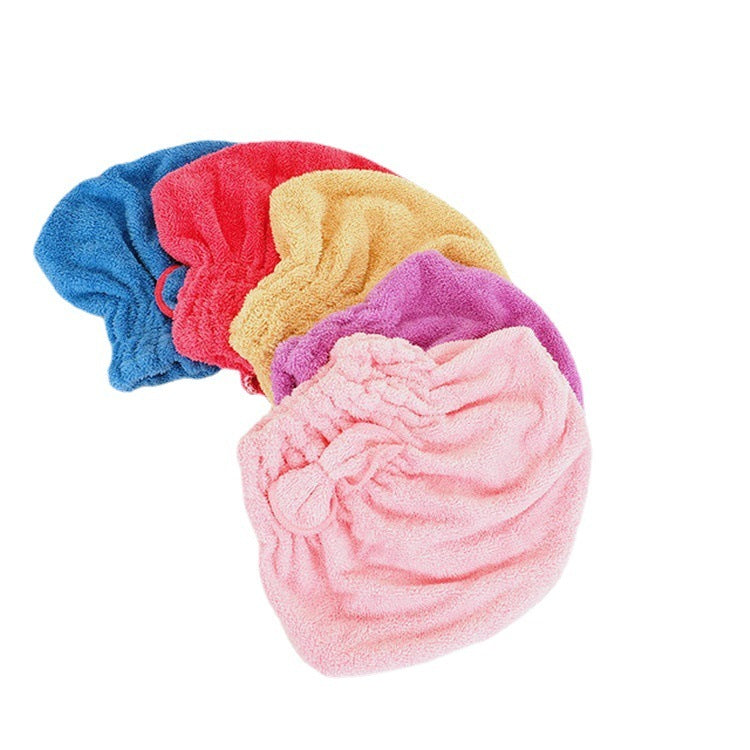 JMT-894410 Dry Hair Absorbent Shower Towel Hat - Coral Fleece in Pink, Red, Blue, Brown, and Purple