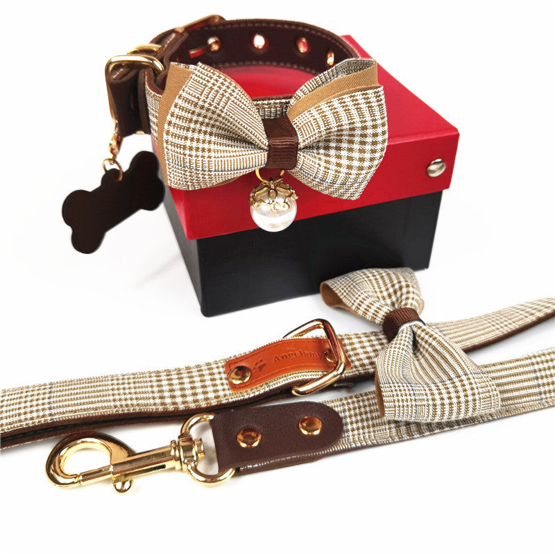 JMT-895370 Leather Teddy Dog Breast Strap Collar in Dark Khaki, Pink, and Black - Adjustable Size Options Available