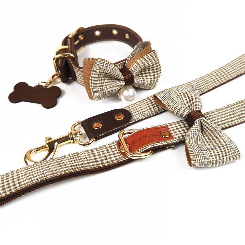 JMT-895370 Leather Teddy Dog Breast Strap Collar in Dark Khaki, Pink, and Black - Adjustable Size Options Available
