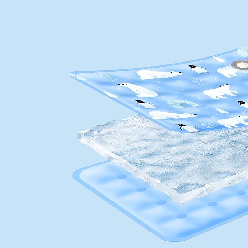JMT-895498 Pet Cooling Pad - Ice Bear Shape, Washable Portable Mat for Cats and Dogs, Lightweight and Non-Slip, Ideal for Hot Weather