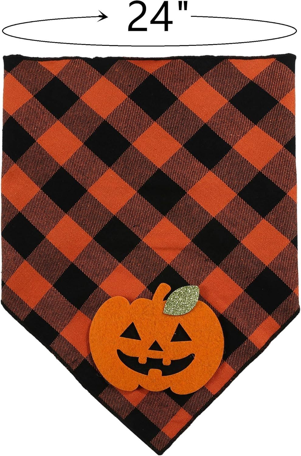 JMT-896010 Halloween Dog Bandana with Pumpkin and Skeleton Design for Pets, Fits Necks Up to 22 Inches