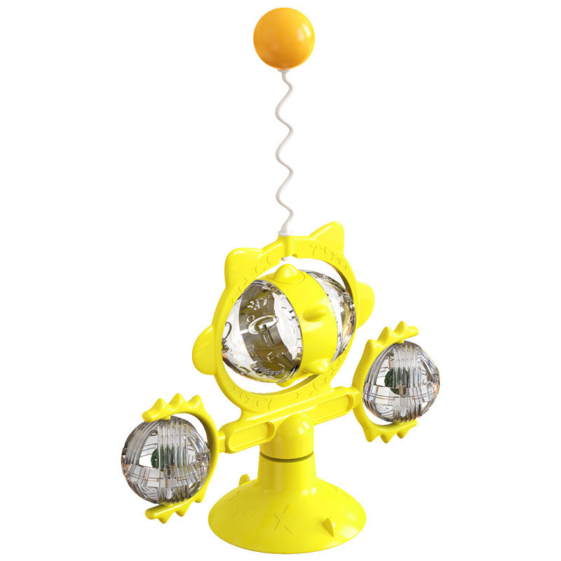 JMT-896202 Cat Pinwheel Toy with Suction Cup and Leaking Ball - Colorful and Engaging Playtime Fun