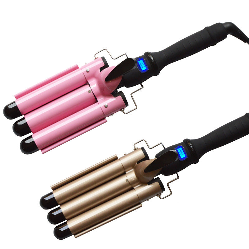 JMT-896330 LCD Temperature Control Curling Iron in Pink and Tuhao Gold - Multiple Barrel Sizes Available
