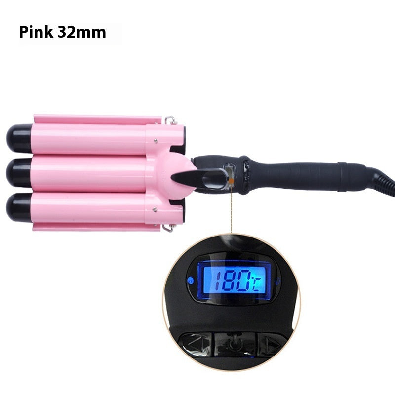 JMT-896330 LCD Temperature Control Curling Iron in Pink and Tuhao Gold - Multiple Barrel Sizes Available