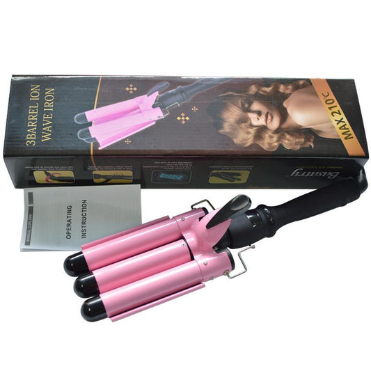 JMT-896330 LCD Temperature Control Curling Iron in Pink and Tuhao Gold - Multiple Barrel Sizes Available